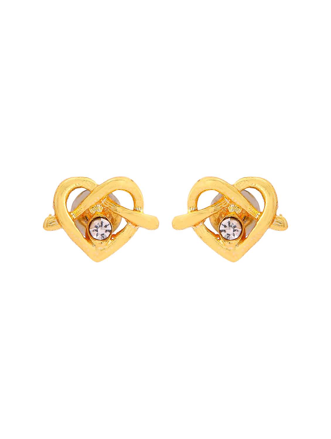 gold metal studs earring - 17542851 - Standard Image - 1