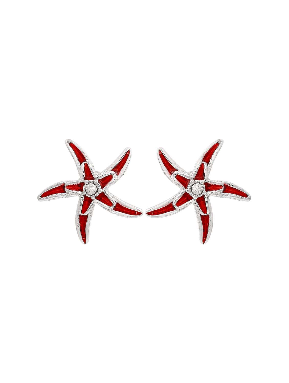 red  metal studs earring - 17542854 -  Standard Image - 1