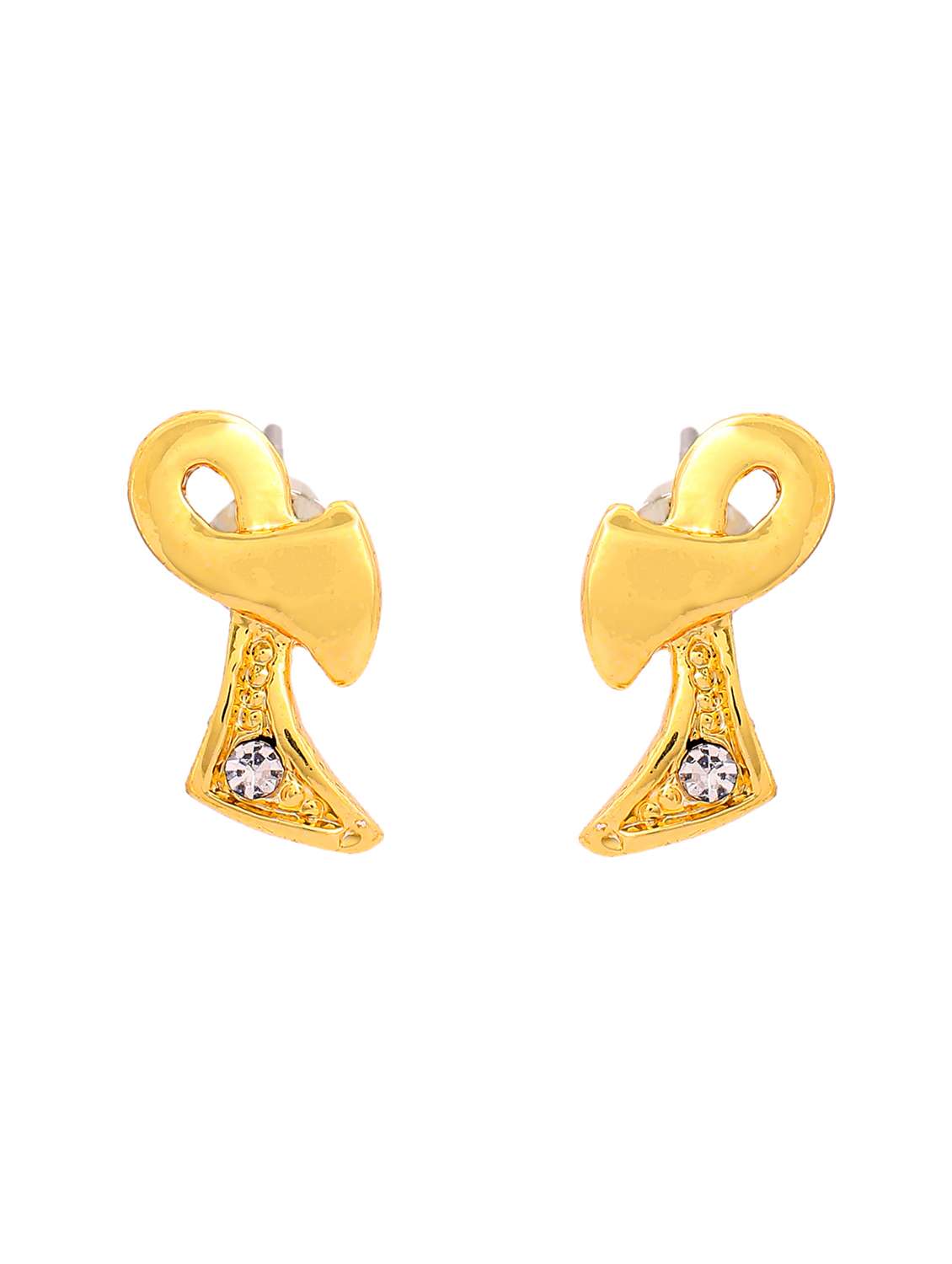 gold metal studs earring - 17542859 - Standard Image - 1
