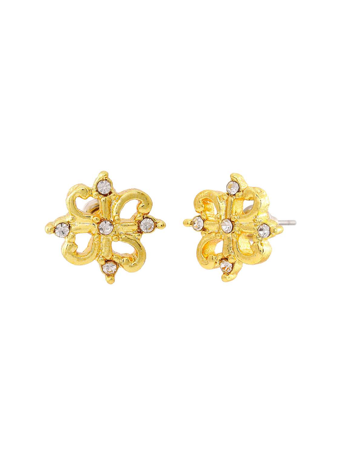 gold  metal studs earring - 17542861 -  Standard Image - 1