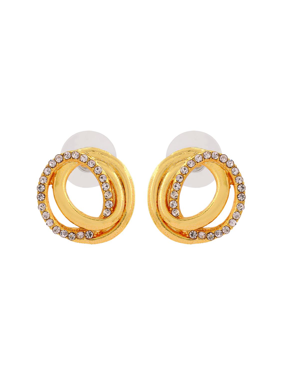 gold metal studs earring - 17542872 - Standard Image - 1