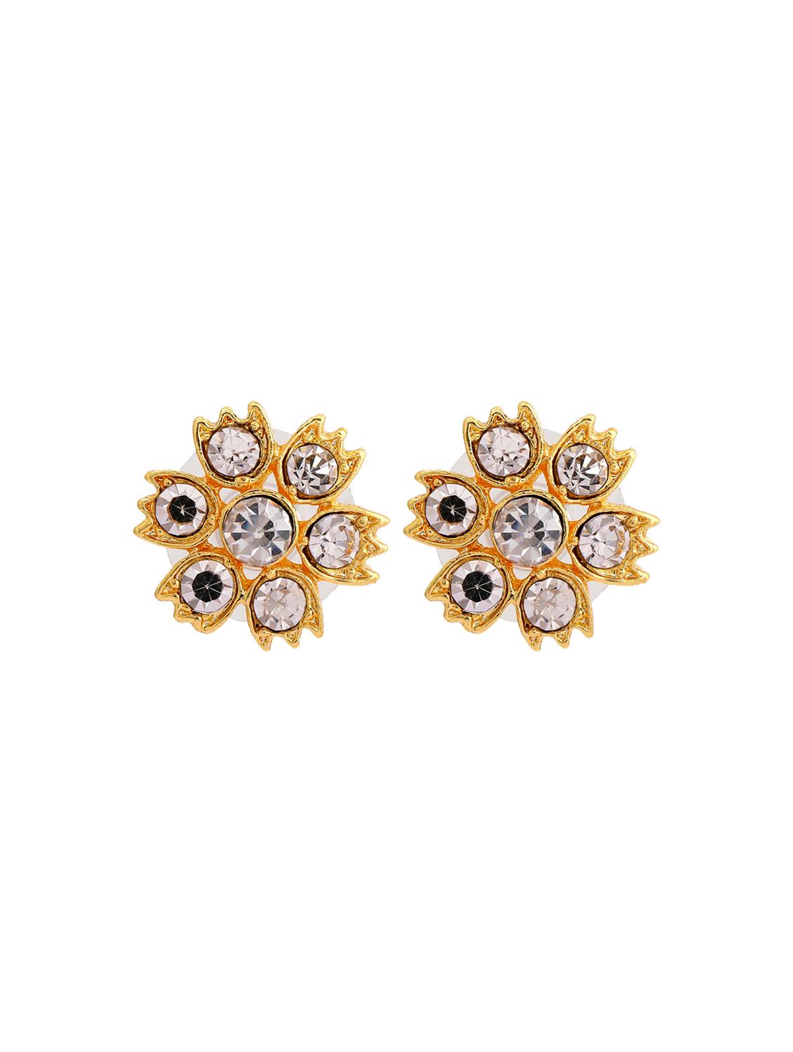 gold metal studs earring - 17542874 - Standard Image - 1