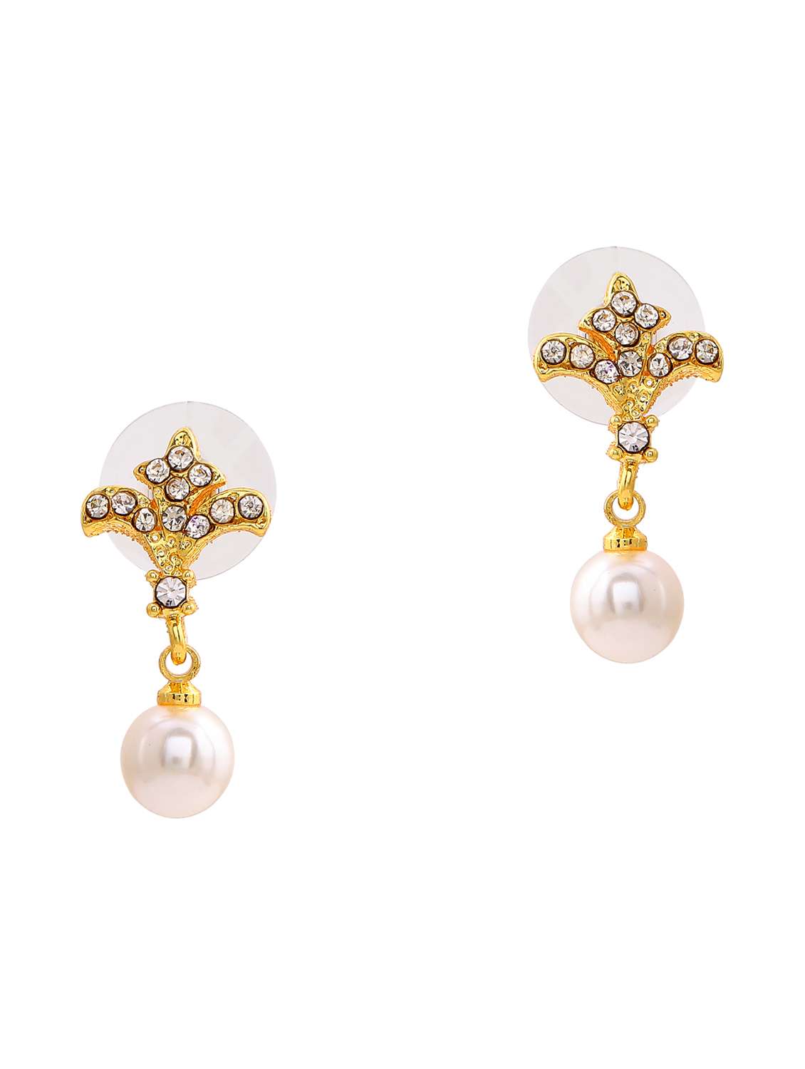 gold metal drop earring - 17542886 - Standard Image - 1
