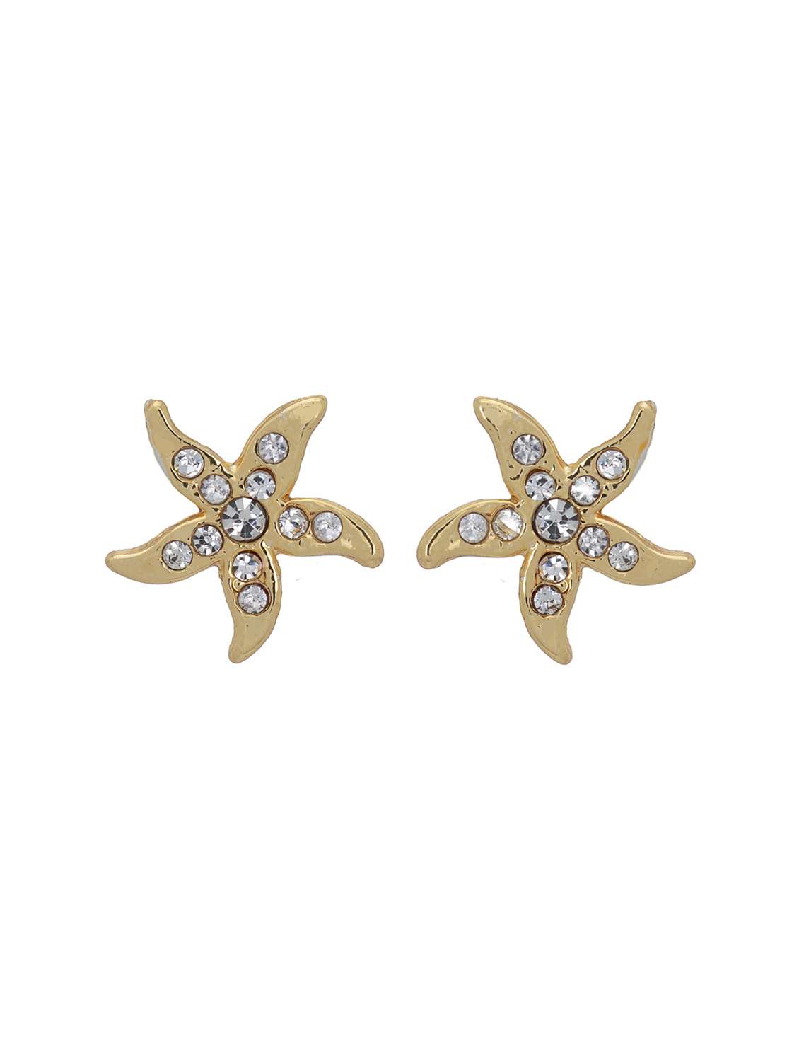 gold metal studs earring - 17542887 - Standard Image - 1