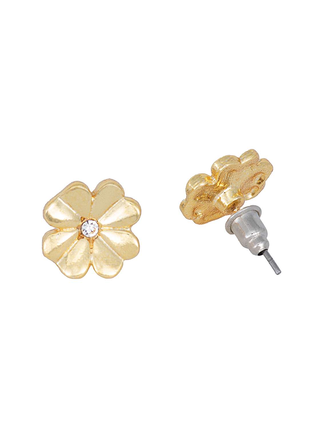 gold metal studs earring - 17542894 -  Standard Image - 1
