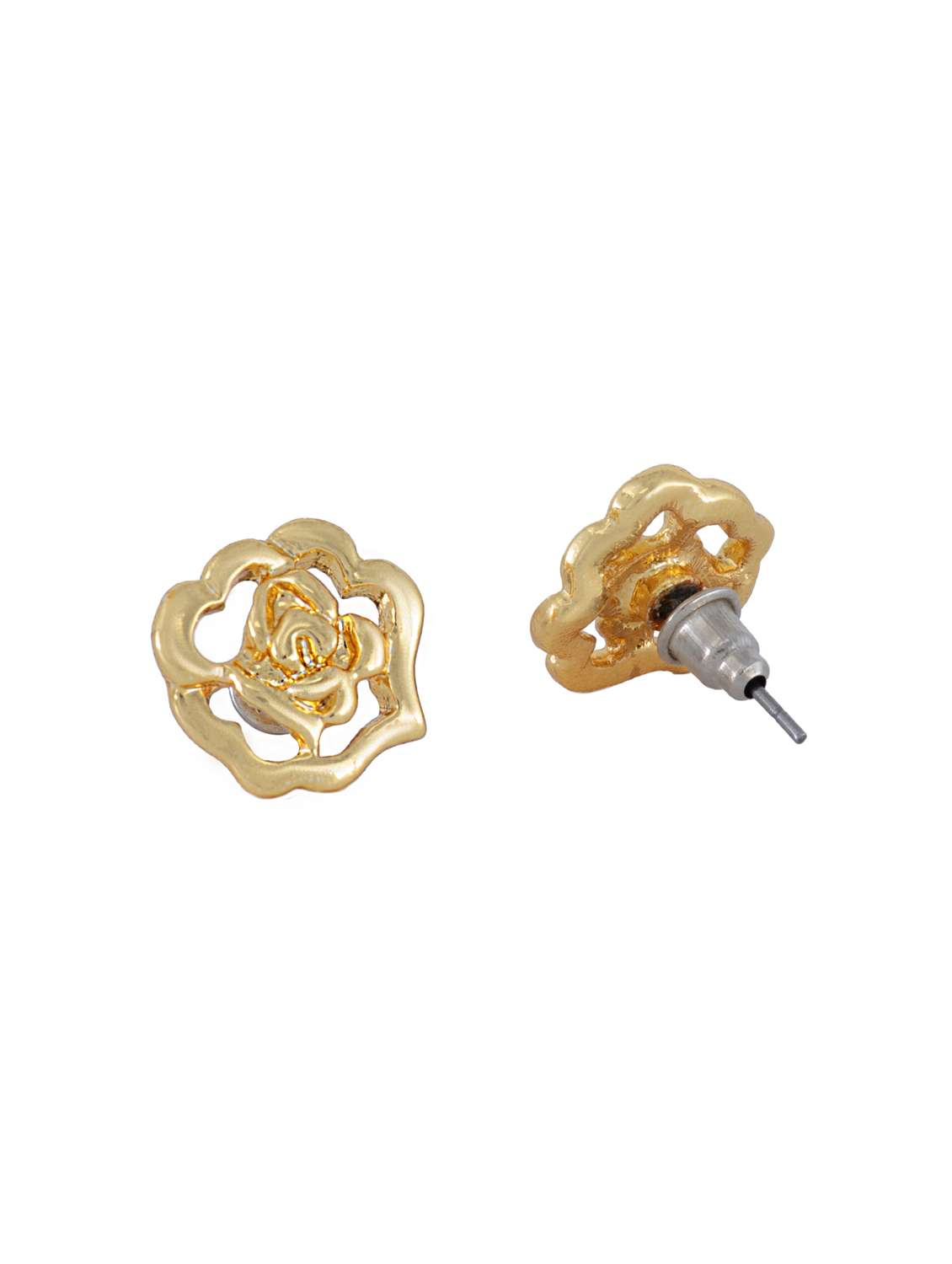 gold metal studs earring - 17542899 - Standard Image - 1