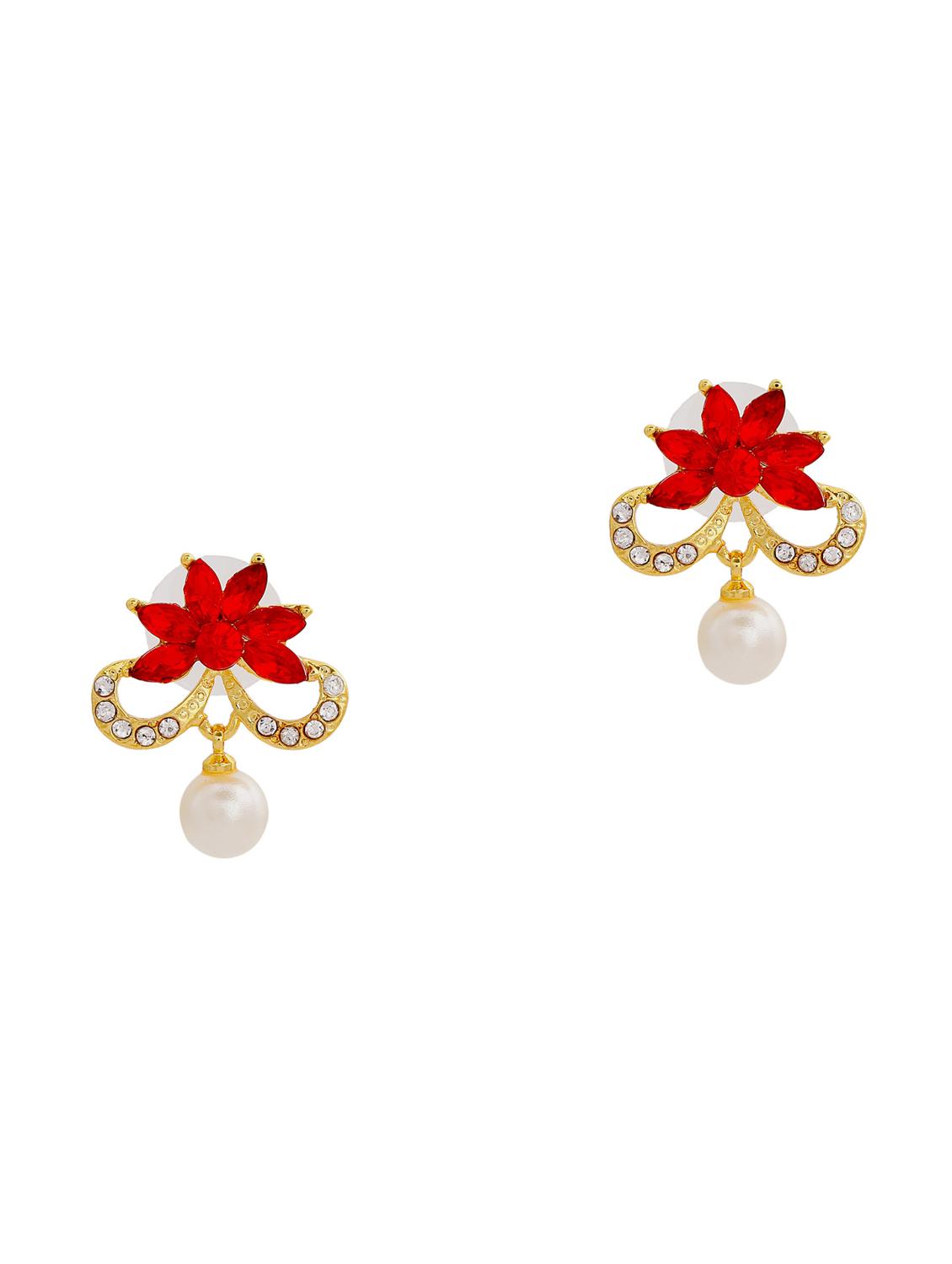 red metal studs earring - 17542900 - Standard Image - 1