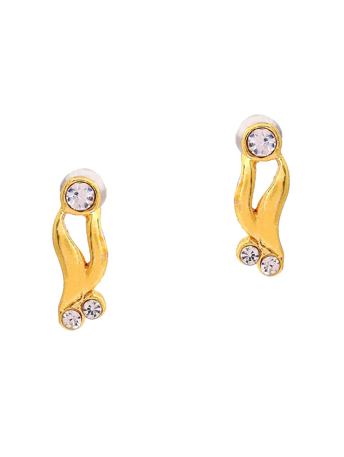 gold metal studs earring - 17542907 -  Standard Image - 1