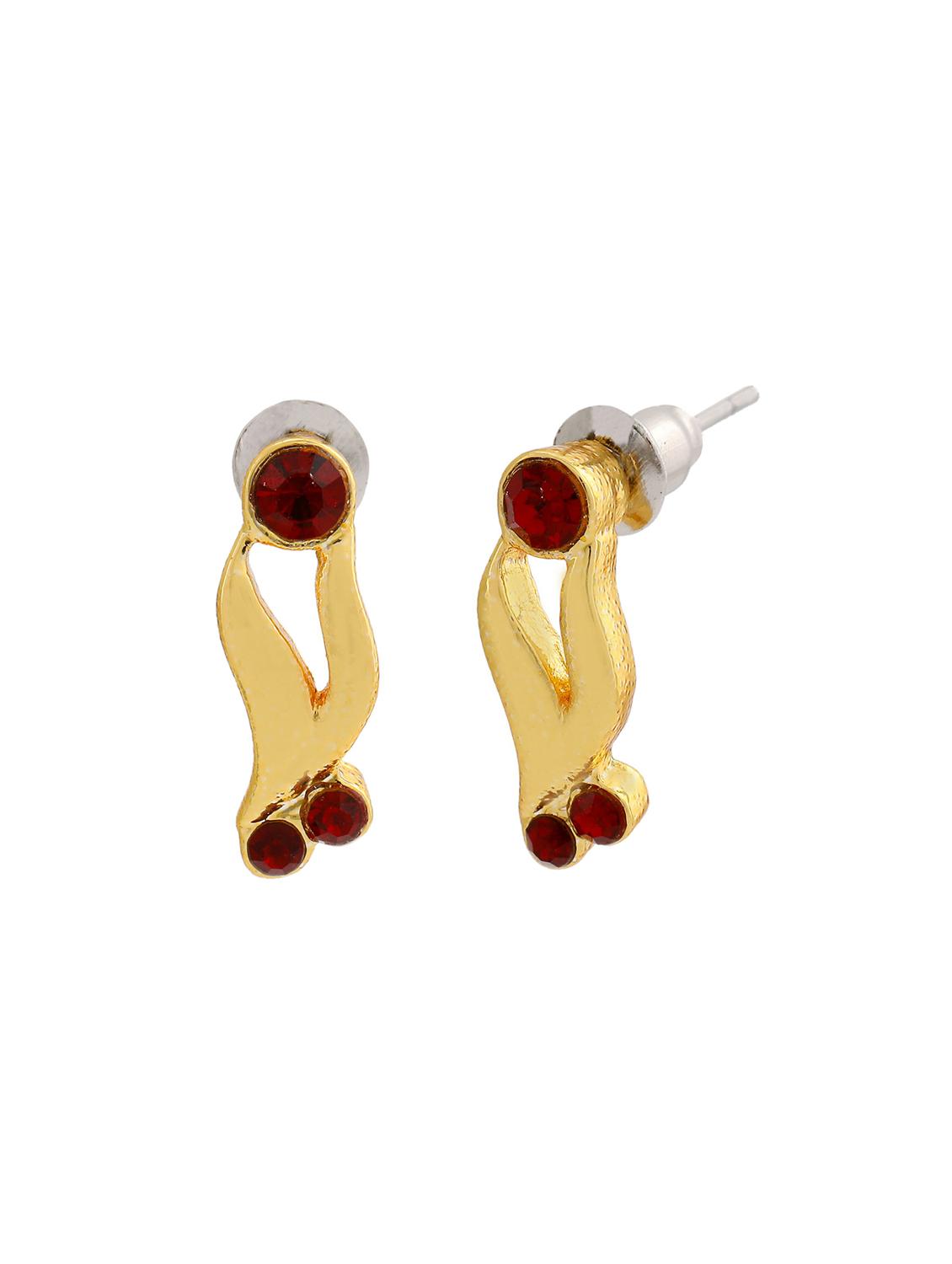 red metal studs earring - 17542908 -  Standard Image - 1