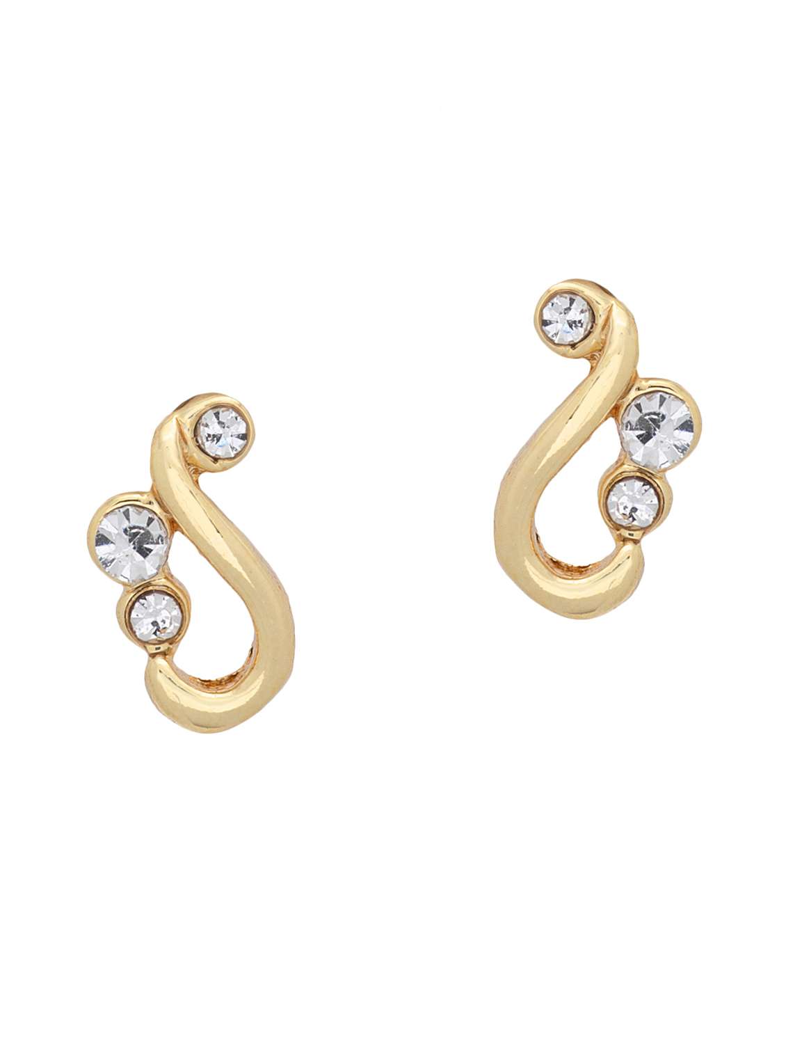 gold metal studs earring - 17542910 -  Standard Image - 1