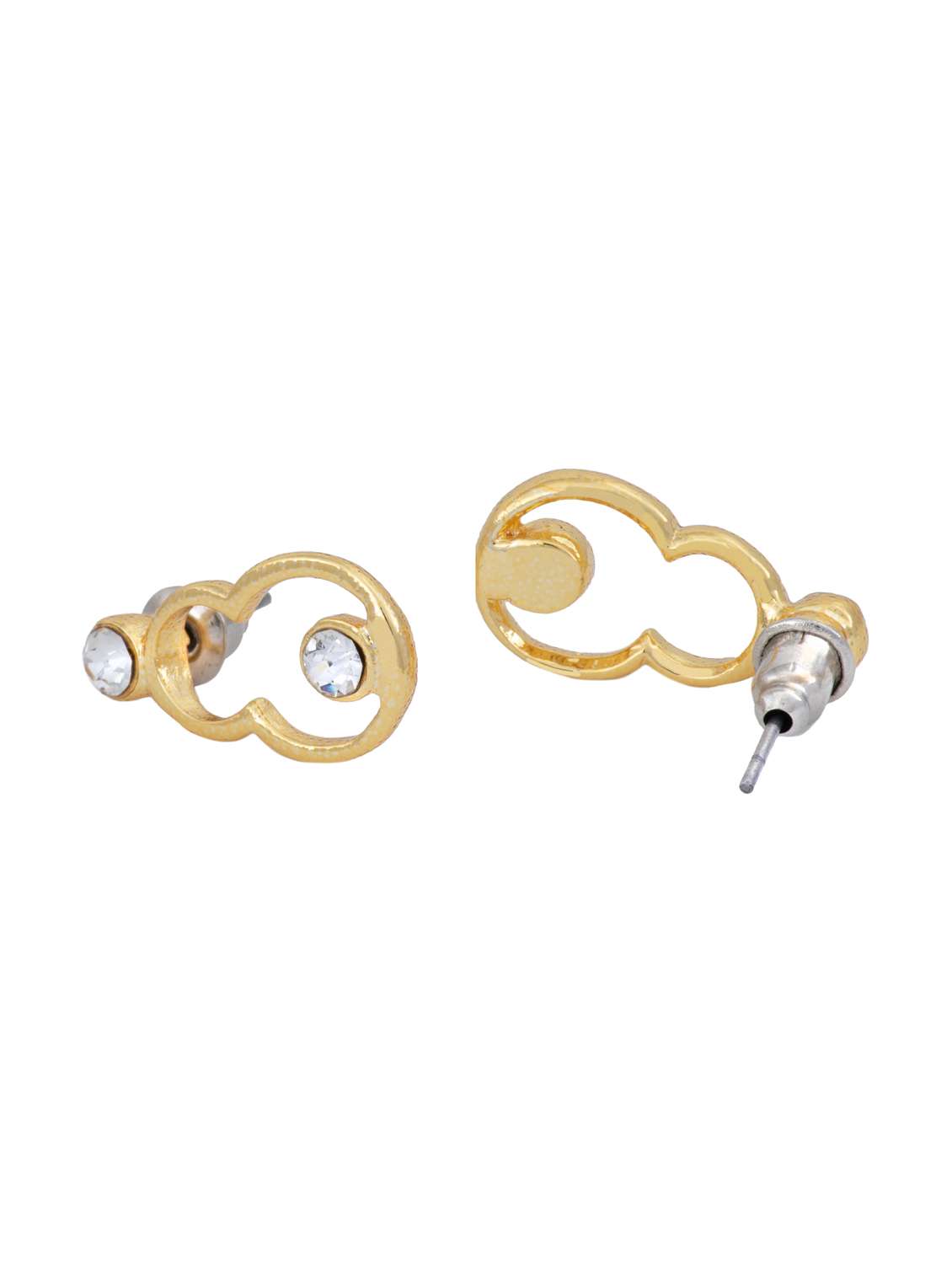 gold metal studs earring - 17542913 -  Standard Image - 1