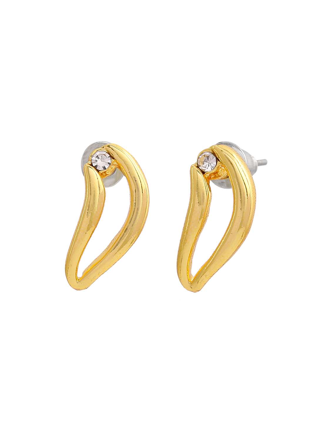 gold metal studs earring - 17542916 -  Standard Image - 1