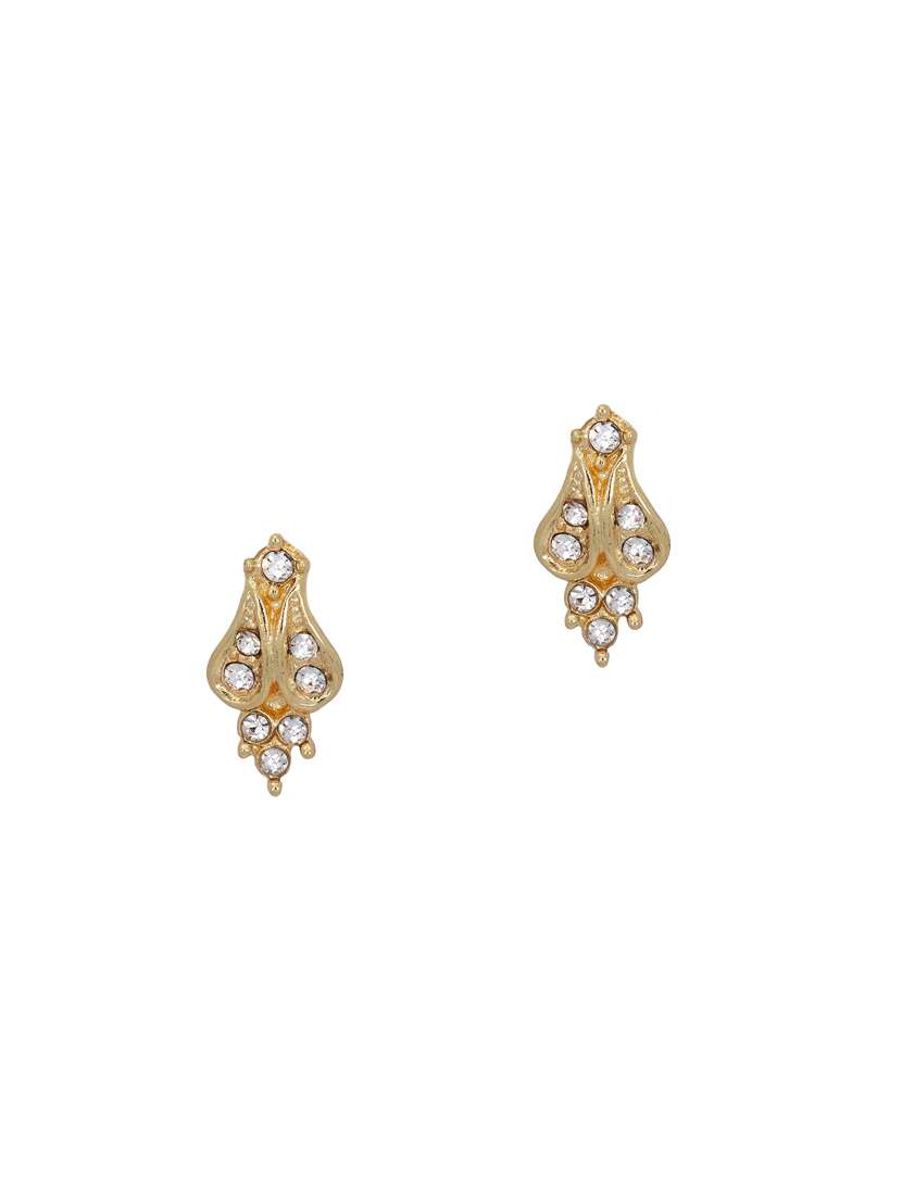 gold metal studs earring - 17542921 -  Standard Image - 1