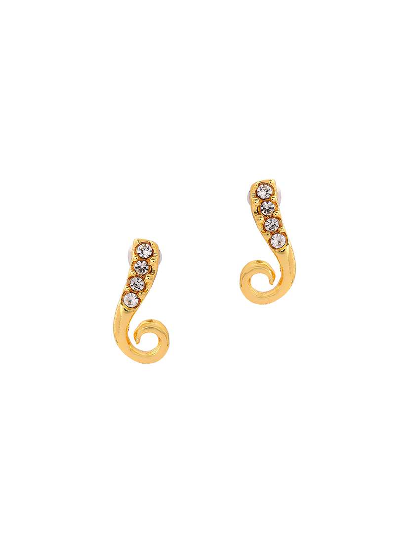 gold metal studs earring - 17542922 -  Standard Image - 1
