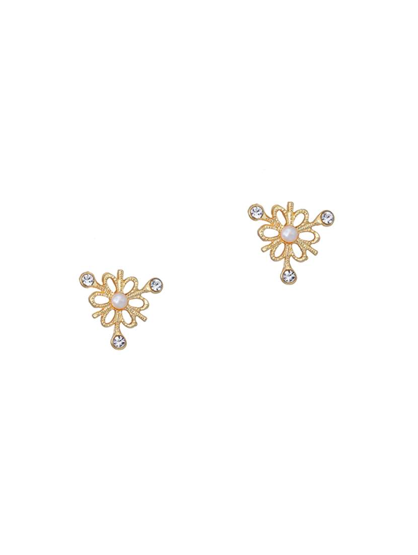 gold metal studs earring - 17542929 -  Standard Image - 1