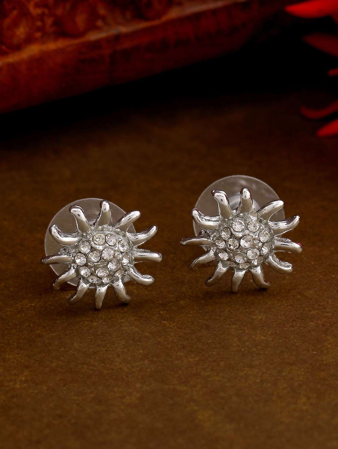 silver metal studs earring