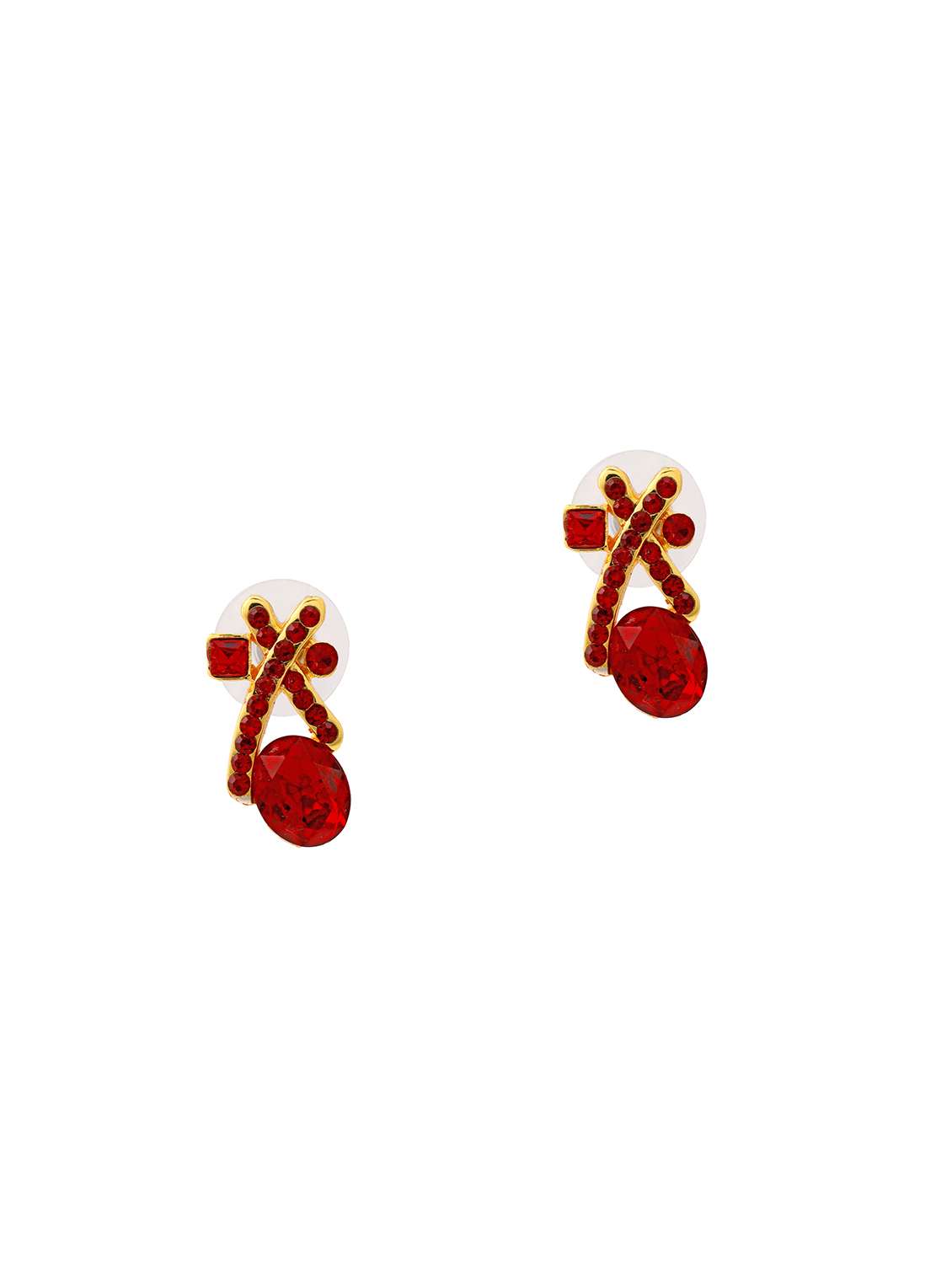 red metal studs earring - 17542938 -  Standard Image - 1