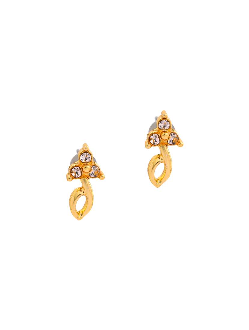 gold metal studs earring - 17542942 - Standard Image - 1