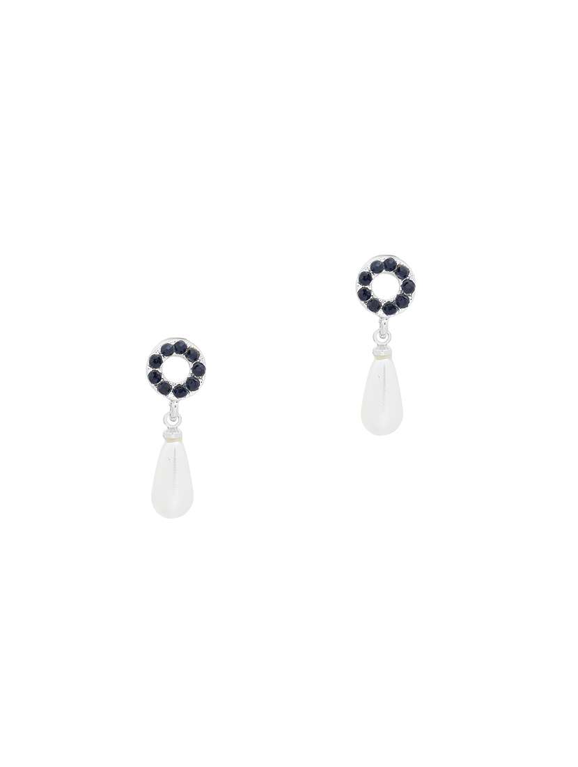 white metal drop earring - 17542951 - Standard Image - 1