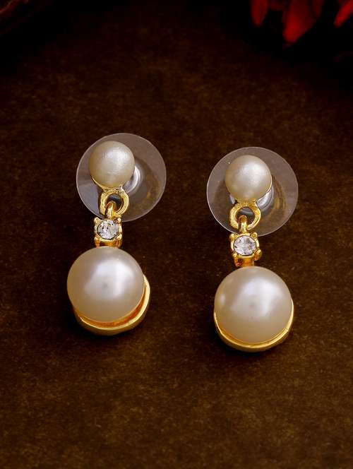 gold metal drop earring - 17542963 - Standard Image - 0
