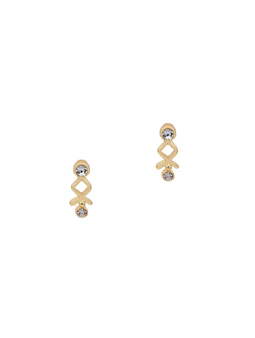 gold metal studs earring - 17542982 -  Standard Image - 1