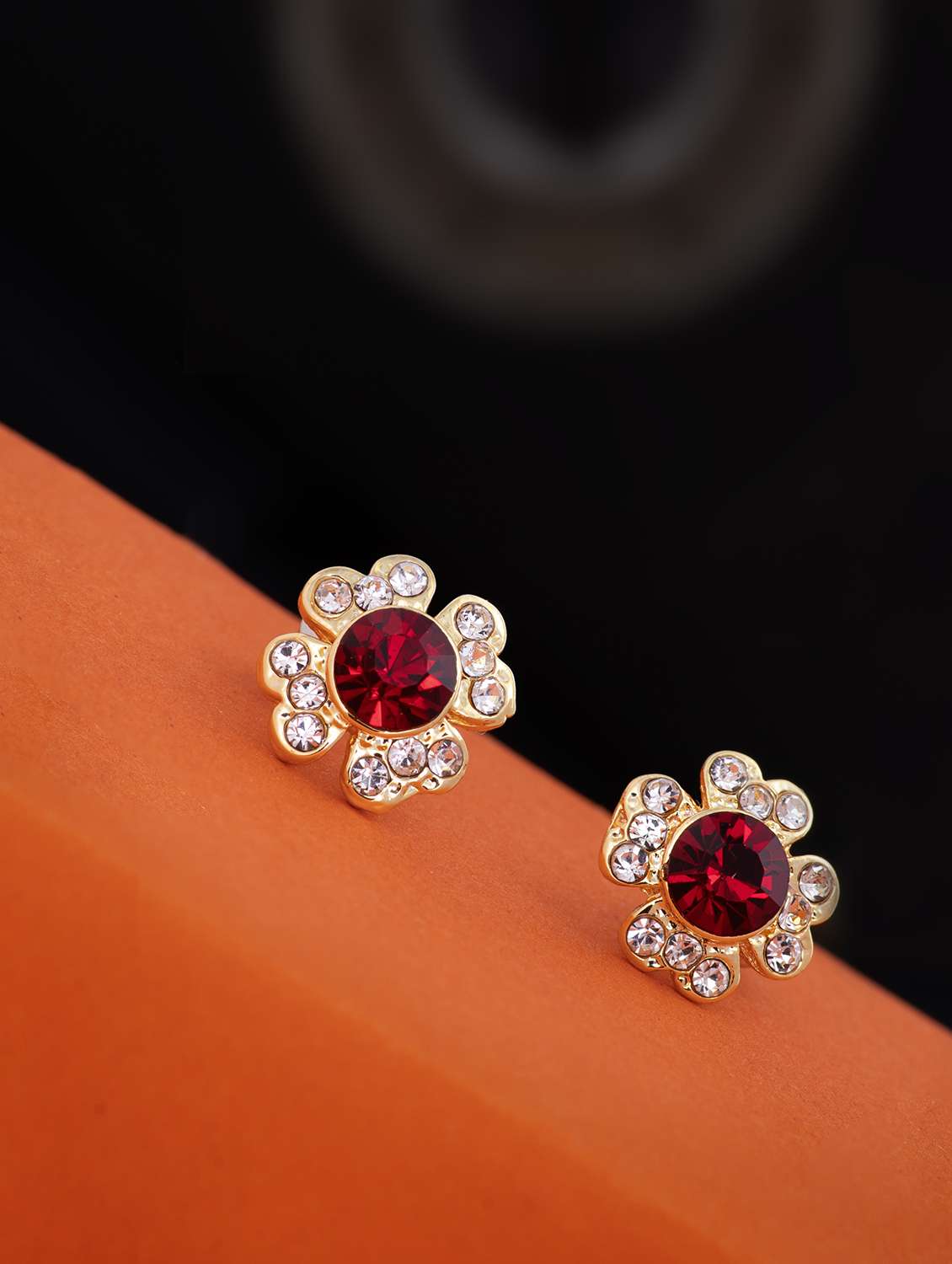 red metal studs earring