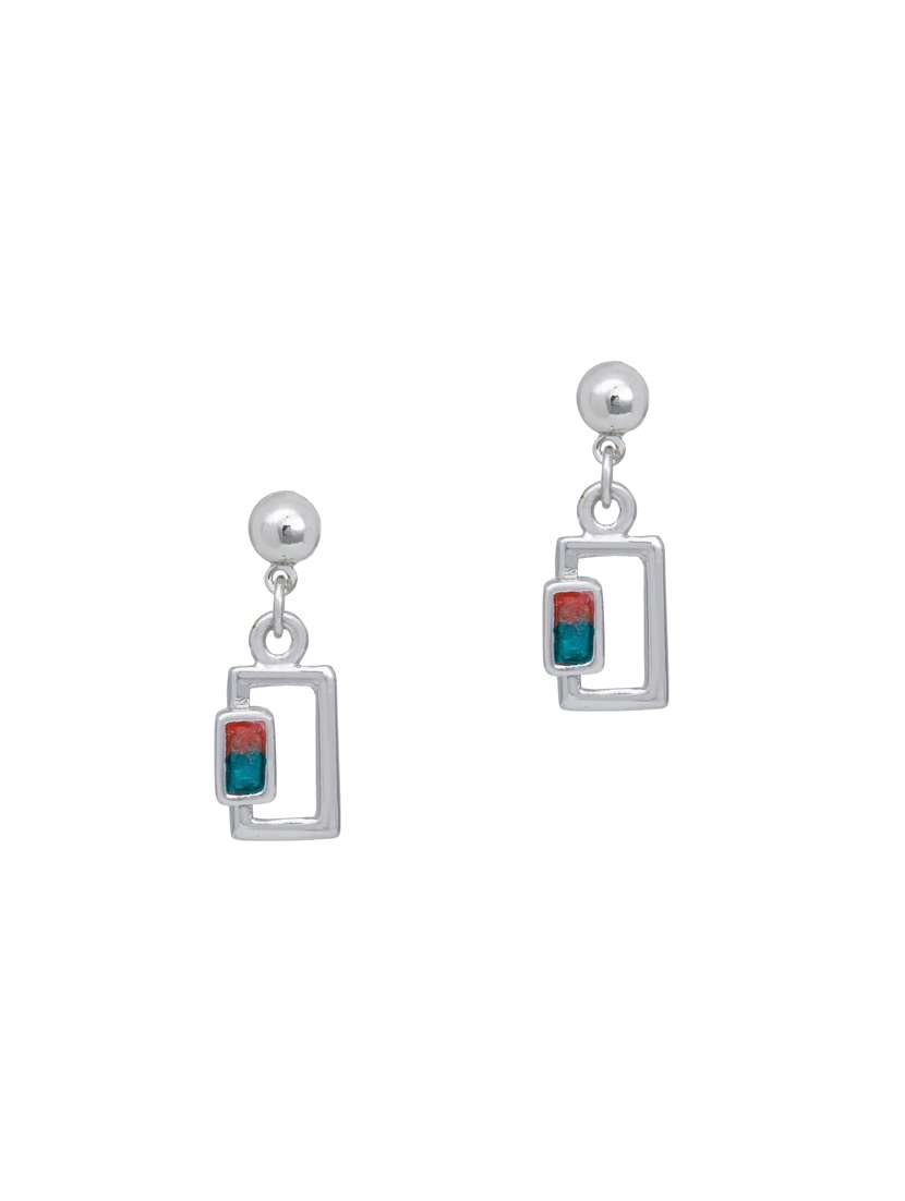 silver metal drop earring - 17542990 -  Standard Image - 1