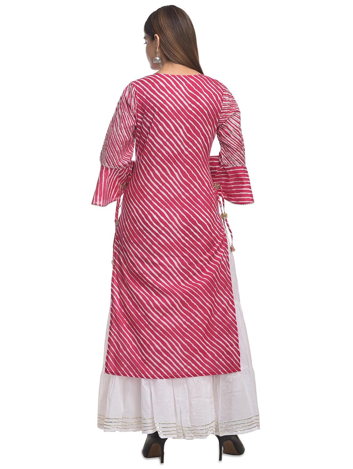 leheriya kurta skirt set - 17544357 - Standard Image - 1