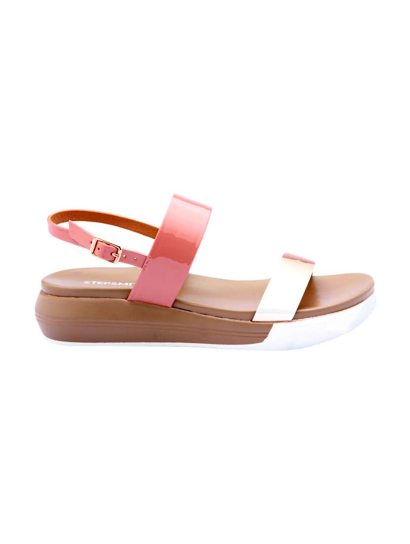 pink pu flat forms sandals - 17544451 -  Standard Image - 1