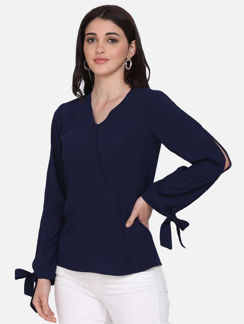 women's straight v neck top - 17545655 -  Standard Image - 1