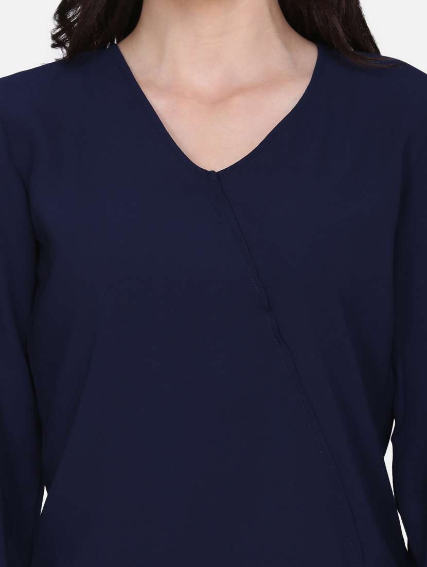 women's straight v neck top - 17545655 -  Standard Image - 4