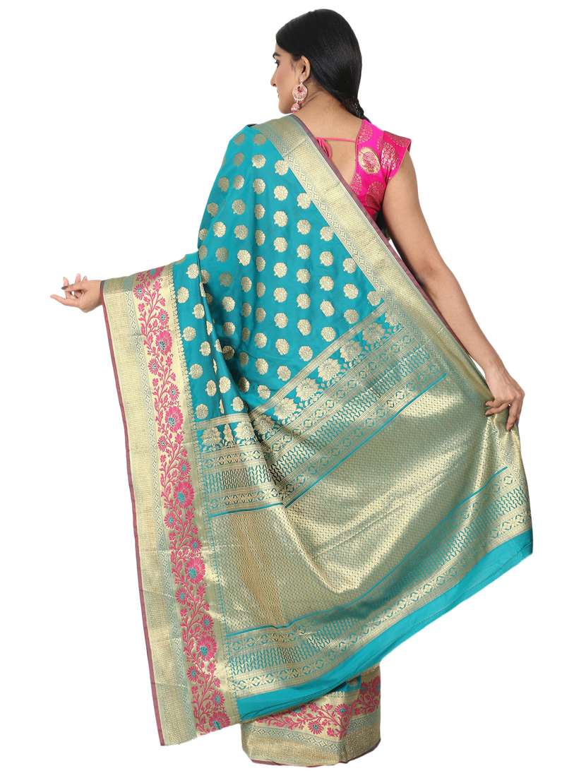 zari work banarasi saree with blouse - 17545788 - Standard Image - 1