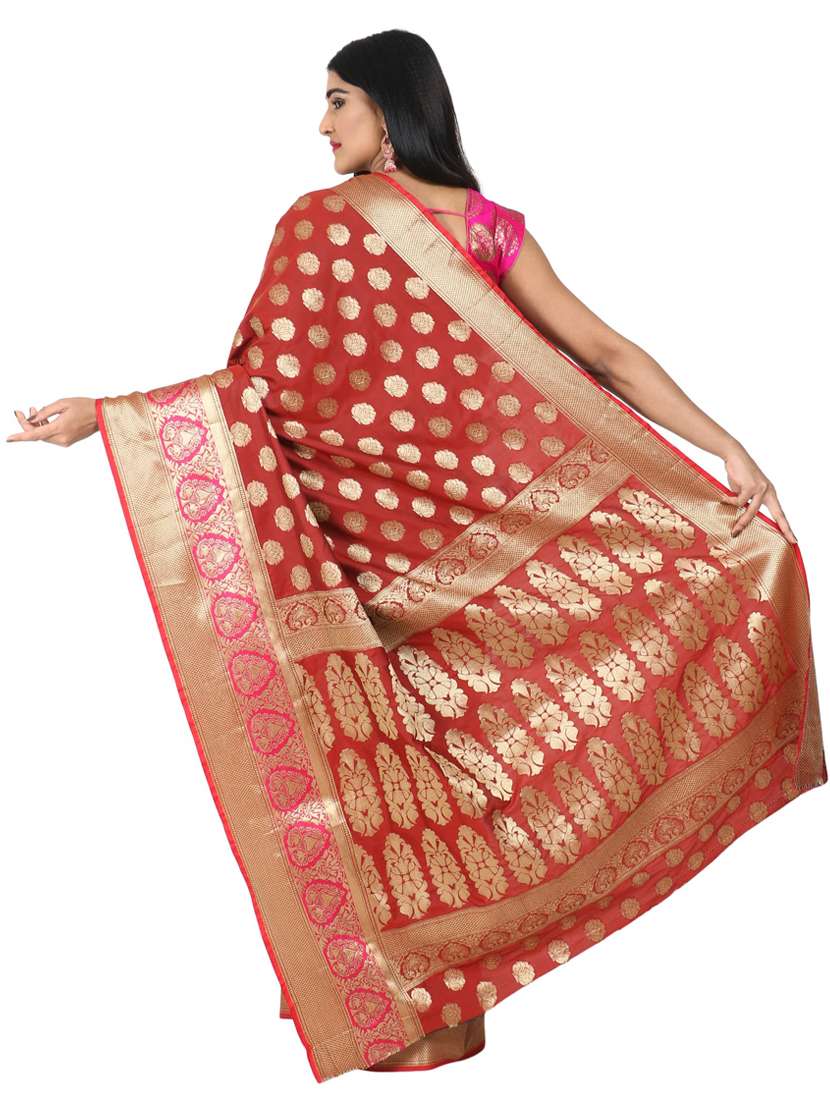 zari work banarasi saree with blouse - 17545790 - Standard Image - 1