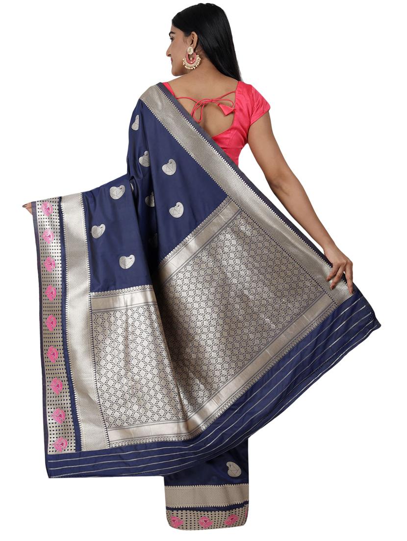 ethnic motifs  banarasi saree with blouse - 17545793 -  Standard Image - 1