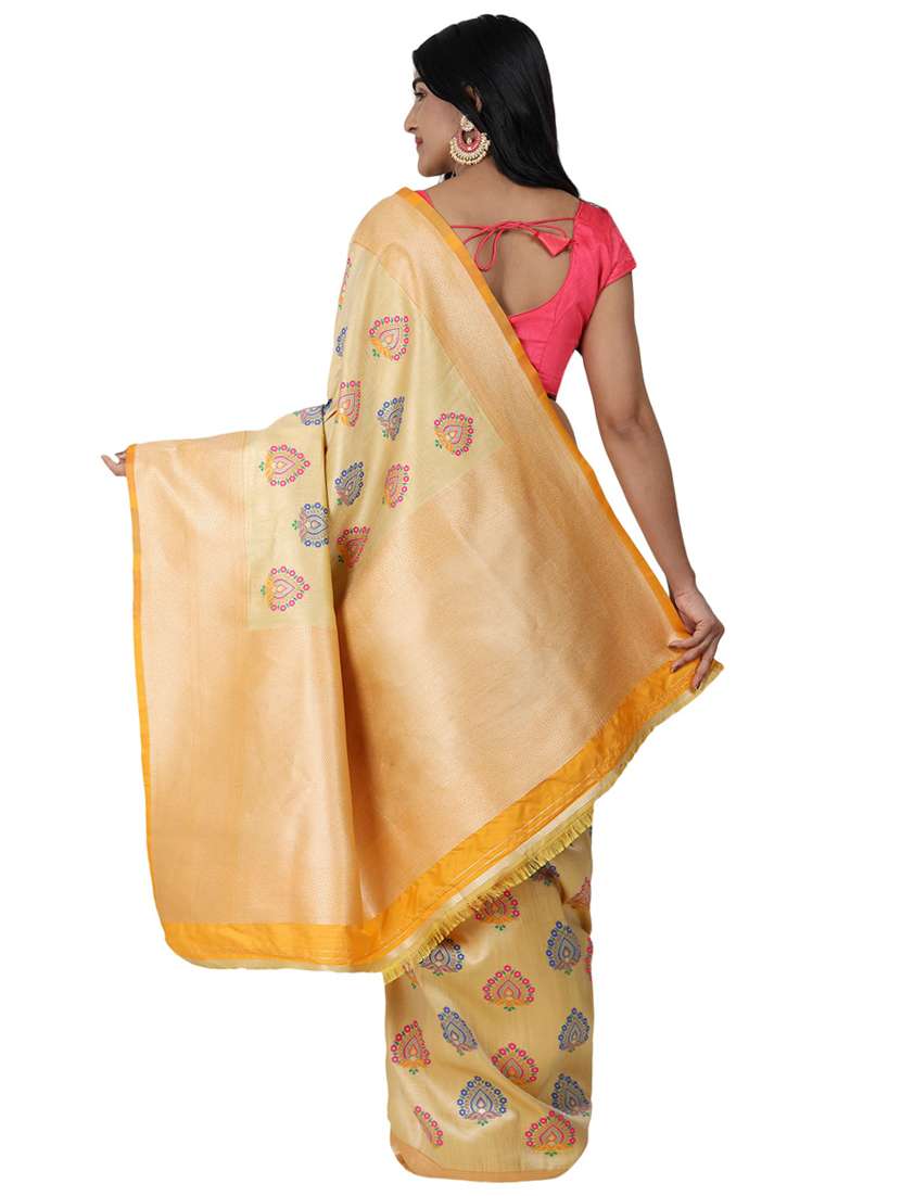 ethnic motifs  banarasi saree with blouse - 17545794 -  Standard Image - 1