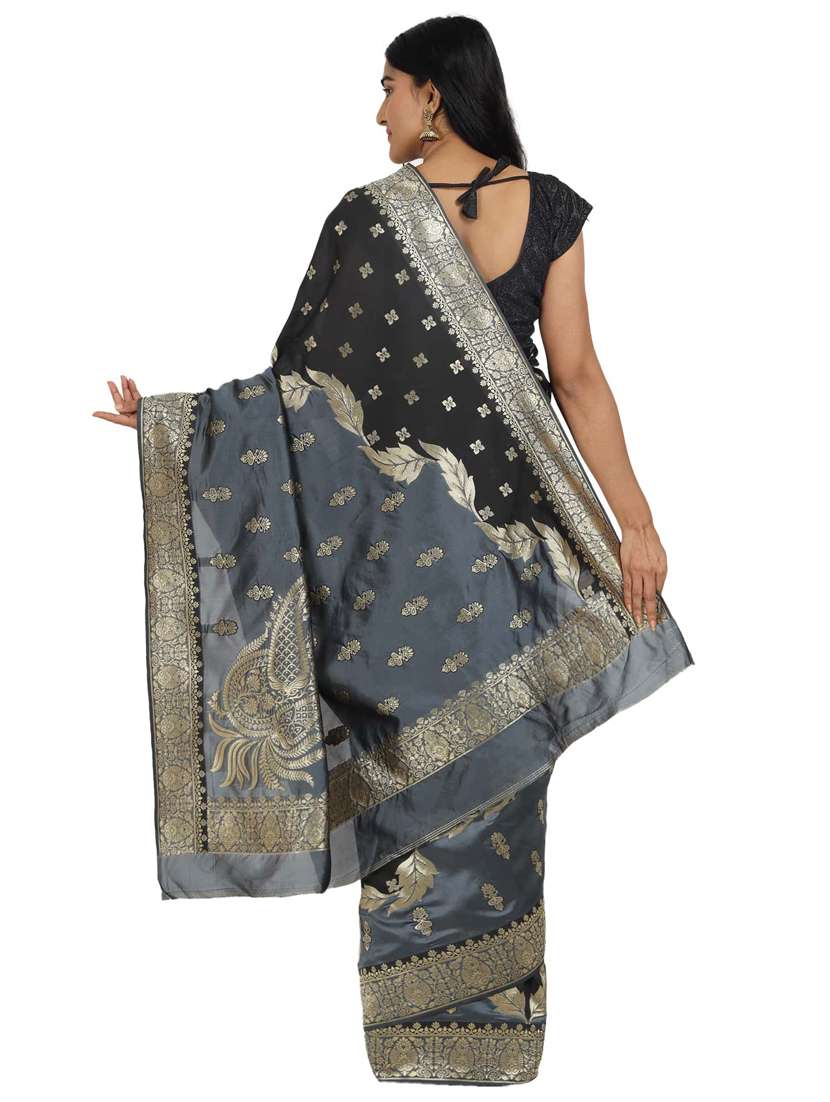 ethnic motifs  banarasi saree with blouse - 17545798 -  Standard Image - 1