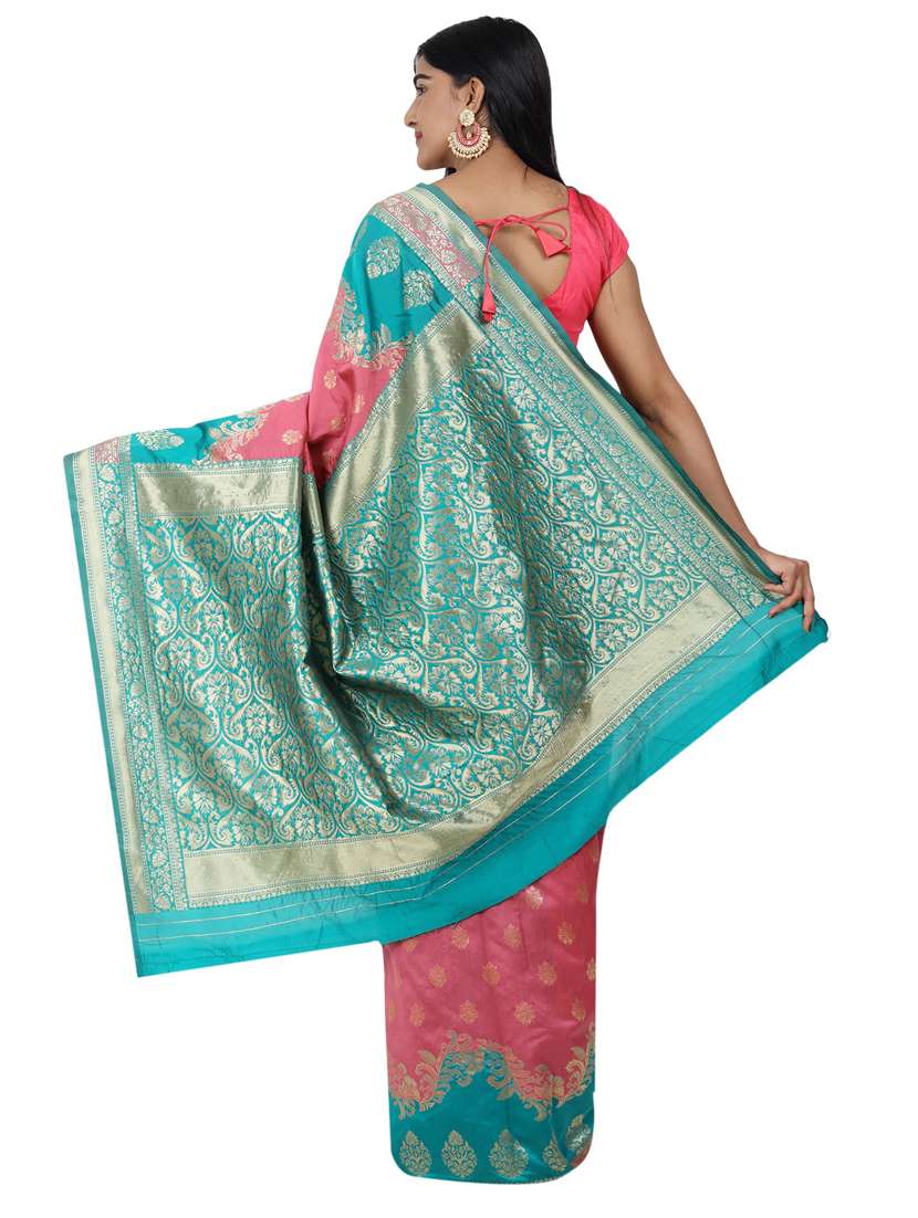 ethnic motifs banarasi saree with blouse - 17545816 - Standard Image - 1