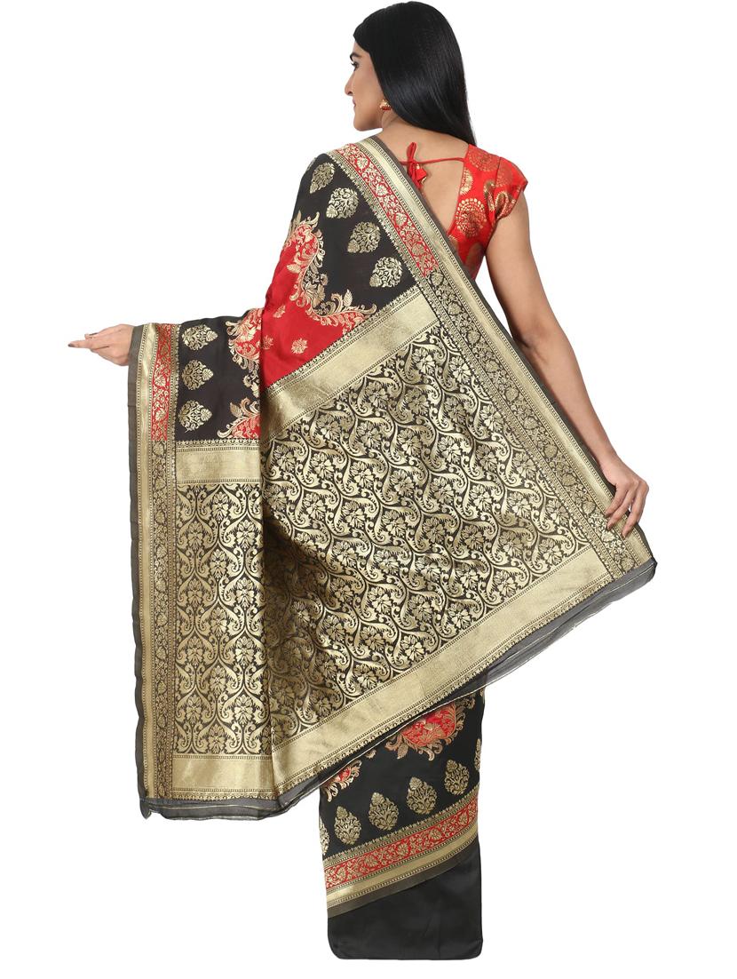 ethnic motifs banarasi saree with blouse - 17545818 - Standard Image - 1