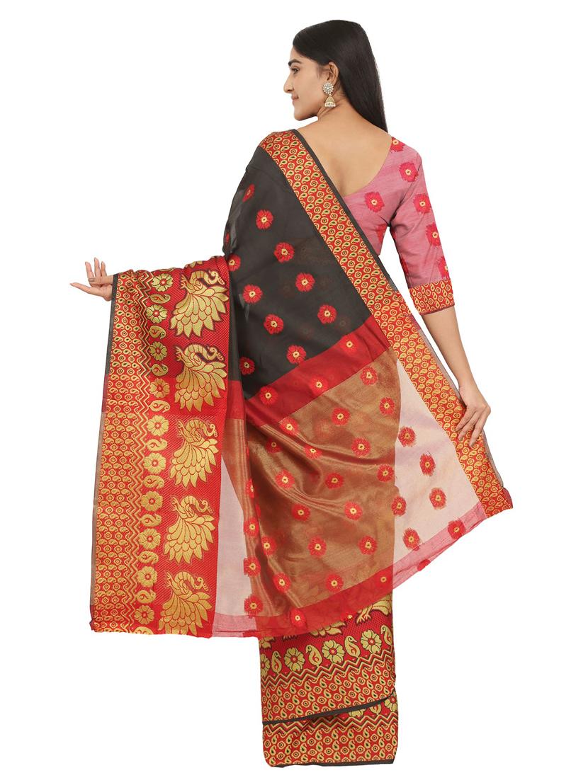 navy blue banarasi saree - 17545826 - Standard Image - 1