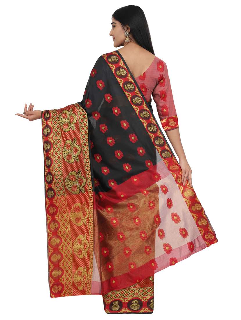 floral banarasi saree with blouse - 17545854 -  Standard Image - 1