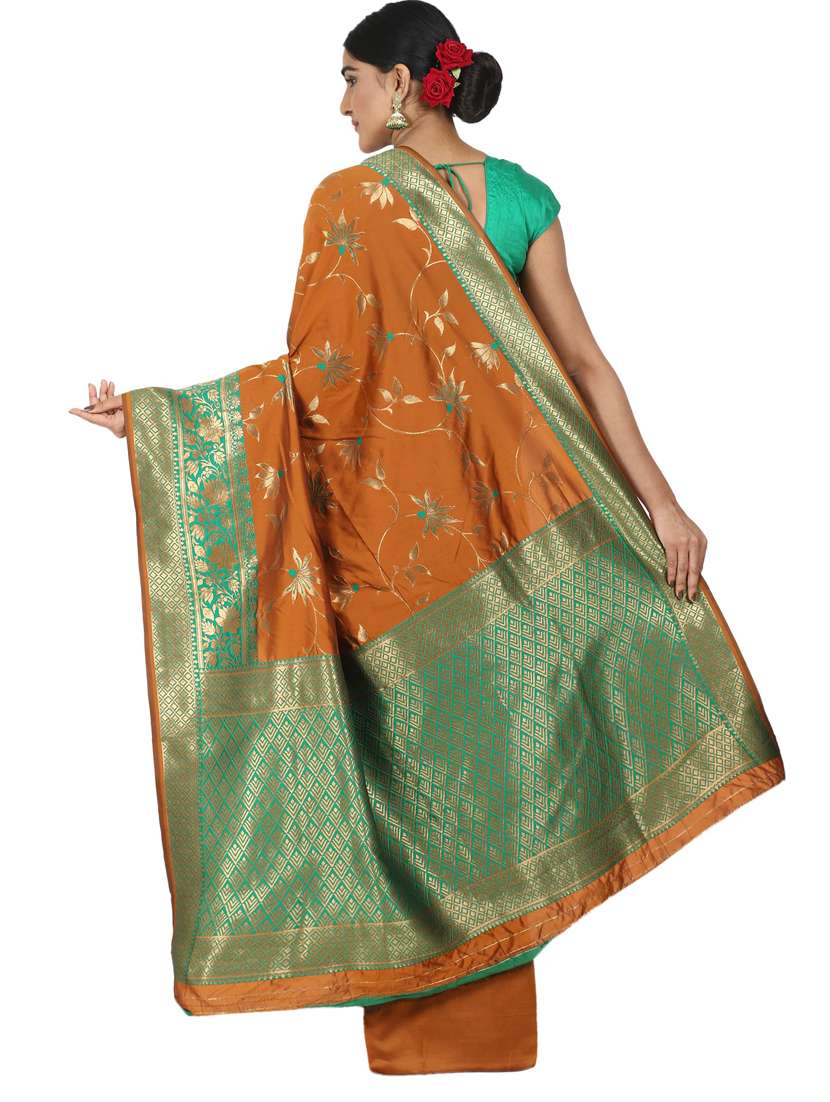 floral banarasi saree with blouse - 17545872 - Standard Image - 1