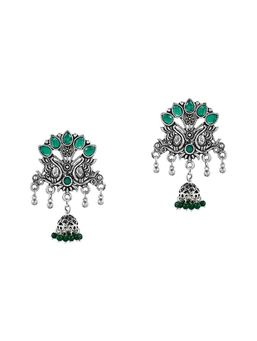 green brass drop earring - 17546053 - Standard Image - 1
