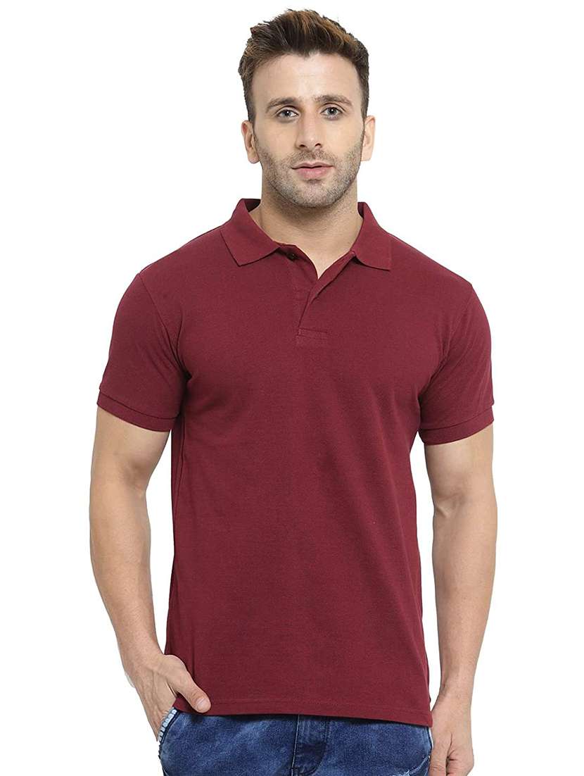 men solid short sleeve polo t-shirt