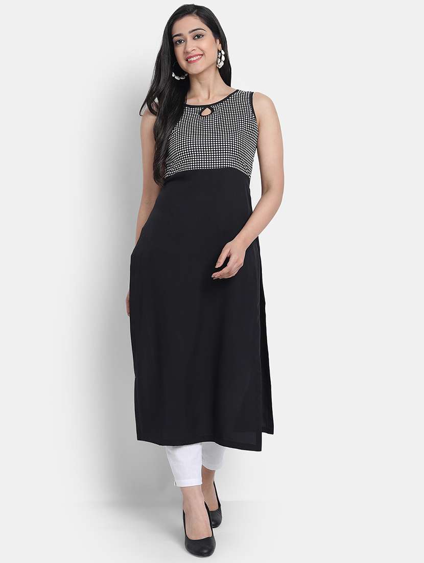 geometric print straight kurta
