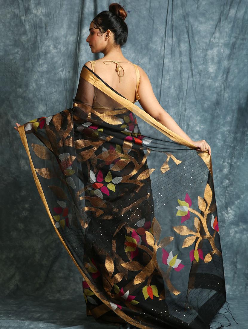 floral woven saree - 17546983 -  Standard Image - 1
