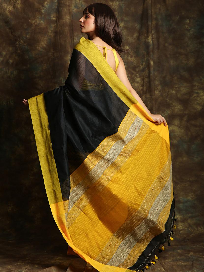 solid handloom saree - 17546989 -  Standard Image - 1