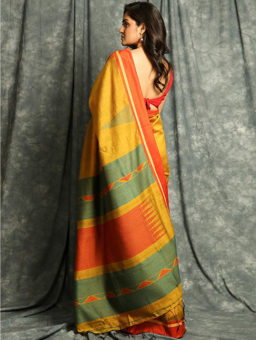 mustard baluchari saree - 17546997 -  Standard Image - 1