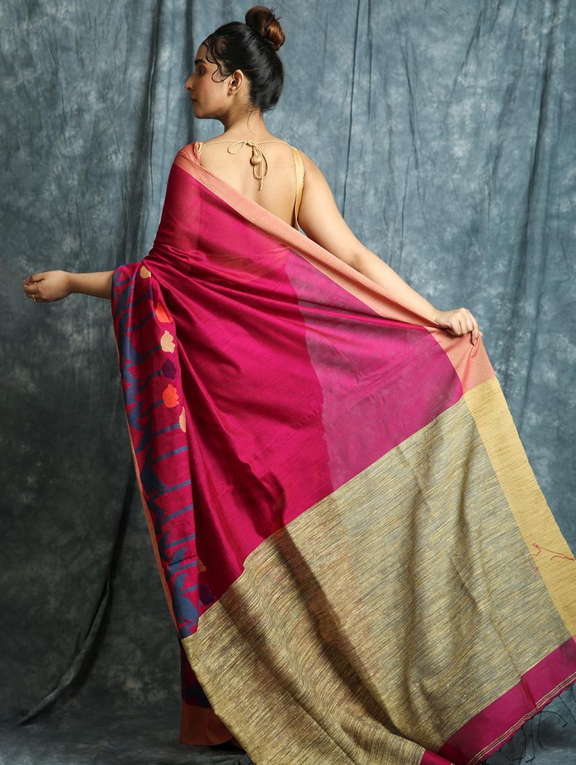floral woven saree - 17547013 -  Standard Image - 1