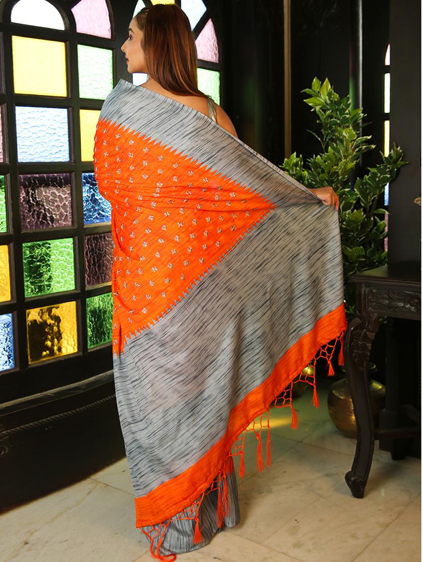 floral woven saree - 17547031 - Standard Image - 1