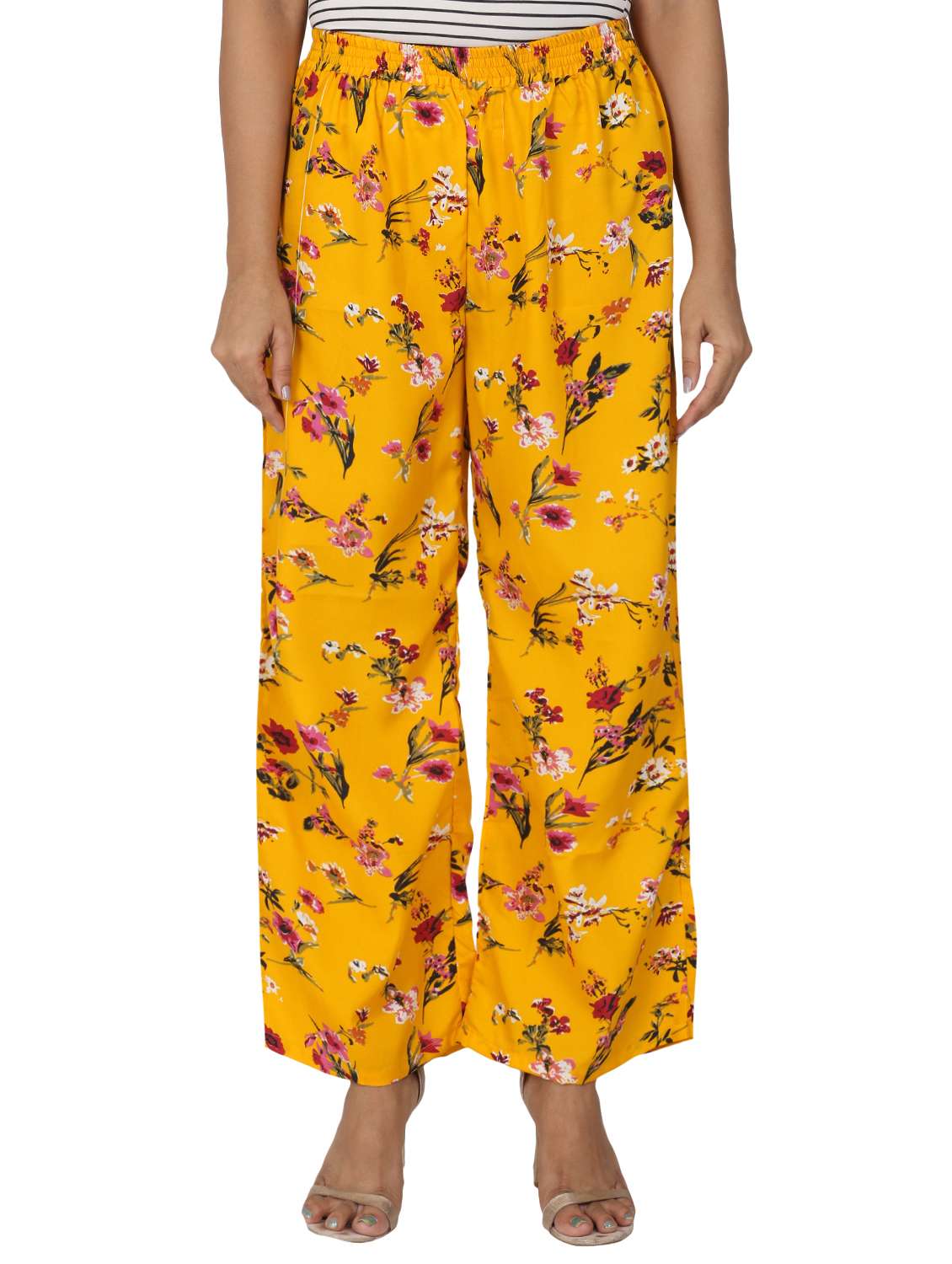 multi colored crepe palazzos